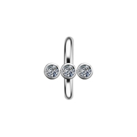 Titanium Hinged Ring Cluster - Premium Zirconia