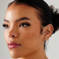 Titanium Pigtail Nose Stud - Lightning Bolt