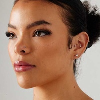 Titanium Pigtail Nose Stud - Lightning Flash