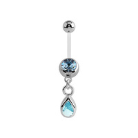 Bioflex Belly Ring - Gem and Pear Shaped Jewellery Charm