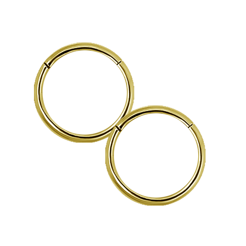 Gold Steel Sleeper Earrings 18 Gauge - Pair