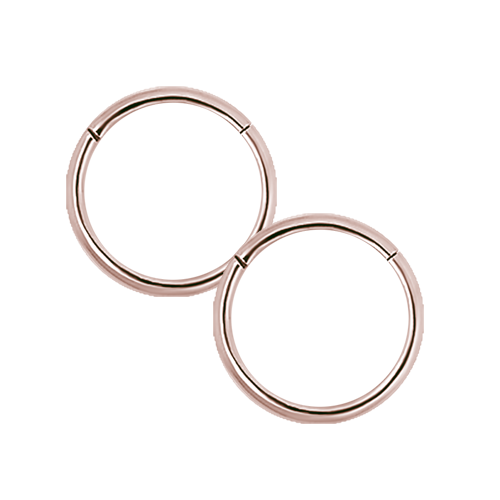 Rose Gold Steel Sleeper Earrings 18 Gauge - Pair