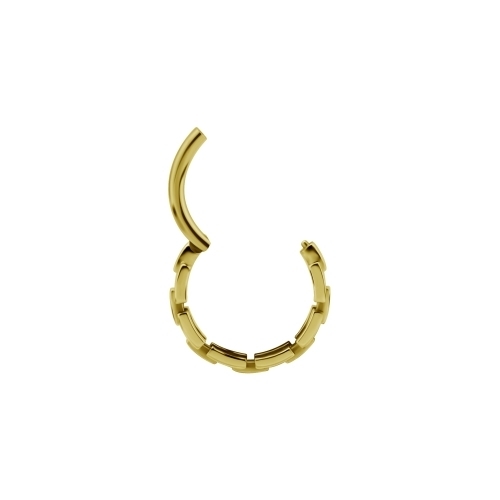 Gold Steel Hinged Ring - Chain Design