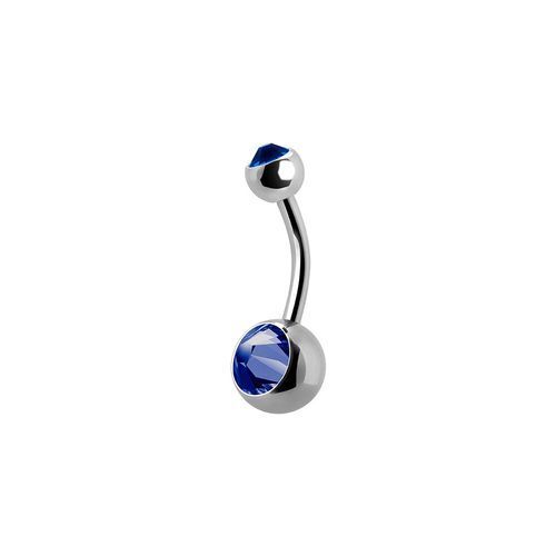 Titanium Double Jewelled Belly Ring