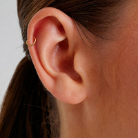 18K Gold Sleeper Earrings 18 Gauge - Pair