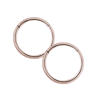 Rose Gold Steel Sleeper Earrings 20 Gauge - Pair