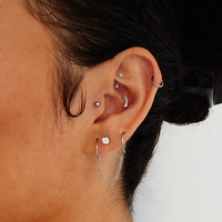 Surgical Steel Eyebrow Bar - Heart Cubic Zirconia 16 Gauge - 8mm