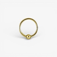 Gold Steel Hinged Ring with Ball