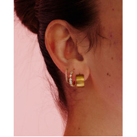 Gold Steel Conch Ring - Premium Zirconia 16 Gauge - 11mm