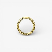 Gold Steel Conch Ring - Twisted Wire