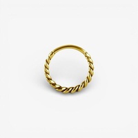 Gold Steel Conch Ring - Twisted Rope