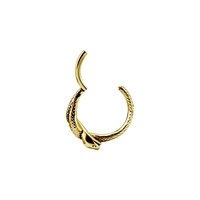 Gold Steel Hinged Conch Ring - Snake