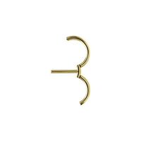 Gold Steel Double Hinged Nipple Clicker Ring 14 Gauge - 12mm