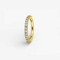 Gold Steel Hinged Ring - Fine Premium Zirconia