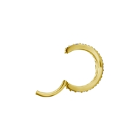 Gold Steel Hinged Clicker - Premium Zirconia Front Facing V shape
