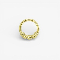 Gold Steel Hinged Ring - 3 Balls