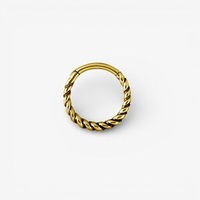Gold Steel Hinged Ring - Rope