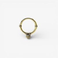 Gold Steel Hinged Ring - Vintage Bead Design