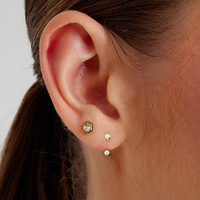 Gold Steel U-Shaped Bar - Crystal 16 Gauge - 4mm