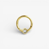 Gold Nickel Free Cobalt Chrome Hinged Ring - 3mm Disc
