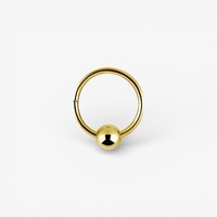 Gold Chrome Hinged Ring with Ball