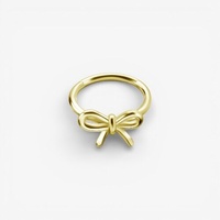 Gold Nickel Free Cobalt Chrome Hinged Ring - Bow