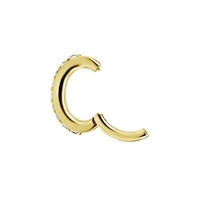 Gold Nickel Free Cobalt Chrome Belly Clicker Ring - Premium Zirconia