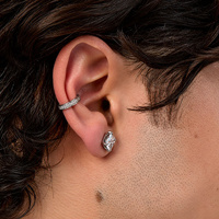 Surgical Steel Conch Ring - Single Row Cubic Zirconia 16 Gauge - 12mm