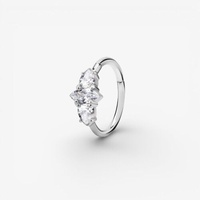 Surgical Steel Conch Ring - Pear and Marquise Cubic Zirconia 16 Gauge - 12mm