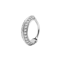 Surgical Steel Conch Ring - Double Row Cubic Zirconia