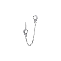 Surgical Steel Hand Cuff and Chain Charm - Cubic Zirconia