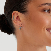 Surgical Steel Cross Charm - Cubic Zirconia