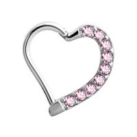 Surgical Steel Heart Daith Ring - Premium Zirconia