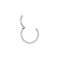 Surgical Steel Hinged Clicker Ring - Premium Zirconia