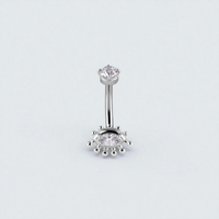 Surgical Steel Internal Thread Rook Bar - Premium Zirconia Eye 16 Gauge - 7mm