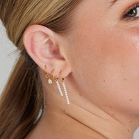 Gold Titanium Premium Zirconia Bar Jewellery Charm