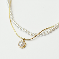 Gold Surgical Steel Pearl Set