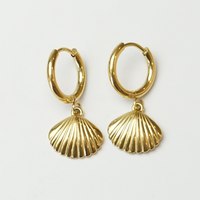 Gold Surgical Steel Sea Shell Set