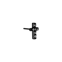 Black Steel - Premium Zirconia Cross - 5mm Internal Thread Labret Attachment