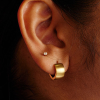 Gold Steel - Round Claw Premium Zirconia - 2.5mm Threadless Attachment