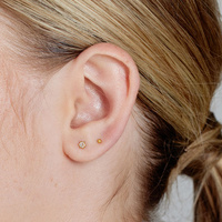 Gold Titanium - Ball - 2mm Threadless Attachment