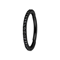 Black Steel Conch Ring - Premium Zirconia
