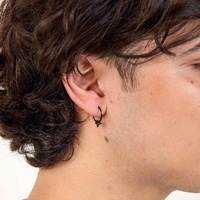 Black Steel Star Charm - Right Ear