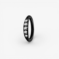 Black Steel Hinged Ring - Premium Zirconia