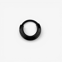 Black Steel Hinged Ring Multi-Layered 16 Gauge - 8mm