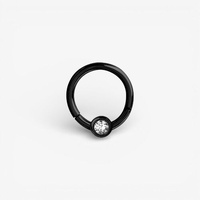 Black Nickel Free Cobalt Chrome Hinged Ring - 3mm Disc
