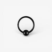 Black Chrome Hinged Ring with Ball