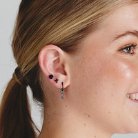 Black Steel Attachment for Internal Thread Labret - 6mm Disc