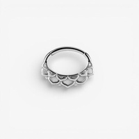 Surgical Steel Septum Ring - Lotus Flower 16 Gauge - 6mm x 9mm