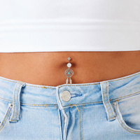 Surgical Steel Belly Ring - Feathered Dreamcatcher 14 Gauge - 10mm